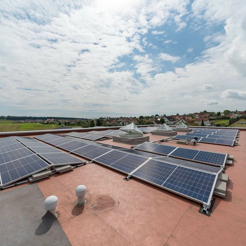 Solaranlage auf Flachdach