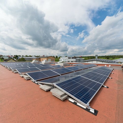 Solaranlage auf Flachdach