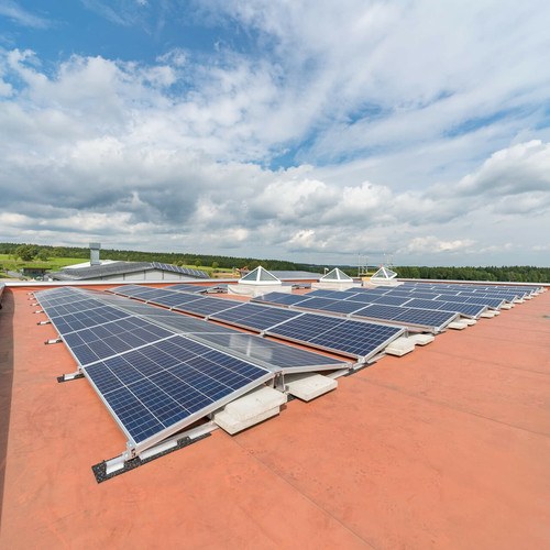 Solaranlage auf Flachdach