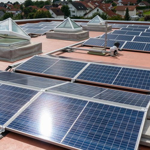 Solaranlage auf Flachdach